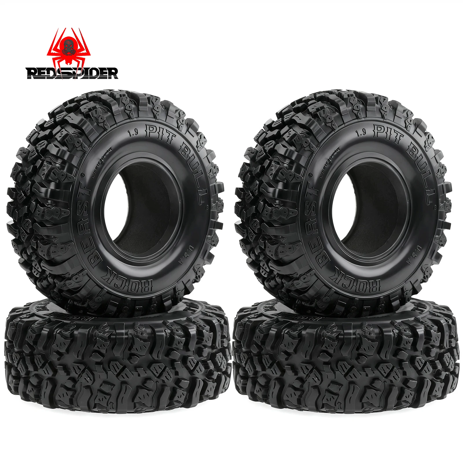 4 pezzi da 1.9 pollici pneumatici in gomma 1.9 pneumatici delle ruote 110x42mm per 1/10 Rc Car Crawler Trax Trx4 Trx6 Axial Scx10 Axi03007 90046