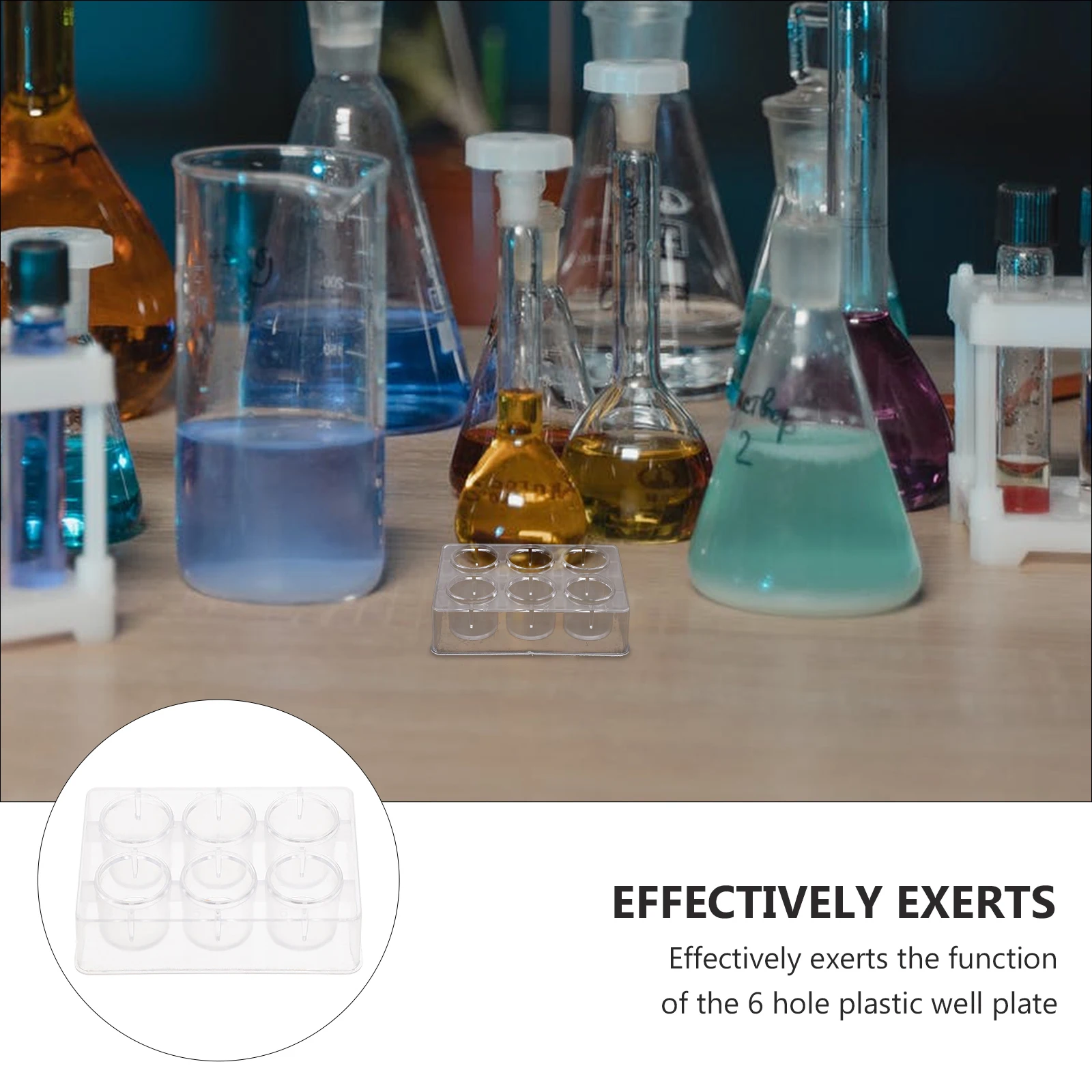 

8Pcs Reaction Plates 6 Hole Plastic Boards Chemical Experiment Teaching Reaction Gadget Laboratory Supplies Experiment Well