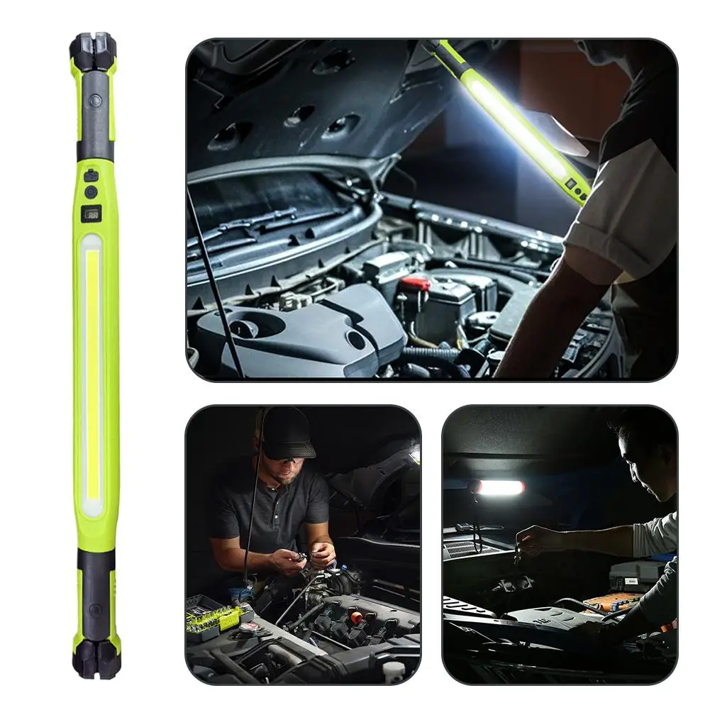 

Магнитный светодиодный рабочий фонарь, перезаряжаемый, ручной, для осмотра, с крючками, водонепроницаемый, с цифровым дисплеем, фонарик