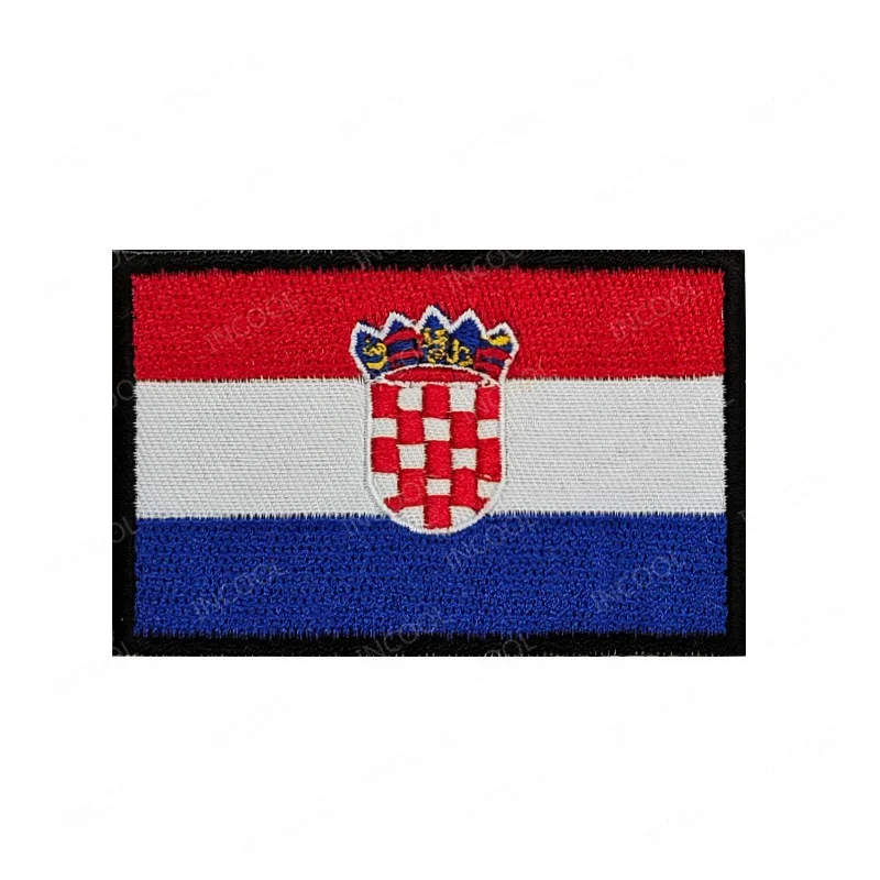 Hrvatska Flags Embroidered Patch Croatia Flag Reflective Patches Croatian PVC Rubber Decorative Armband Shoulder Badge Appliques