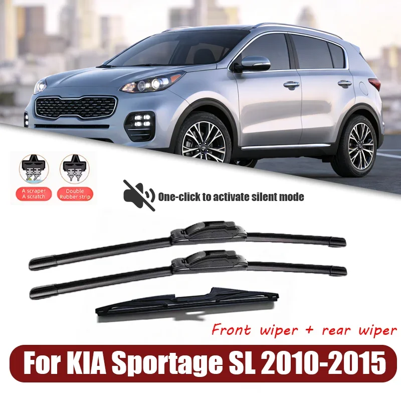 

24' +18' +12' Front and Rear Wiper Blades Windshield Window Brushes for Kia Sportage SL 2010-2015 2011 2012 2013 2014