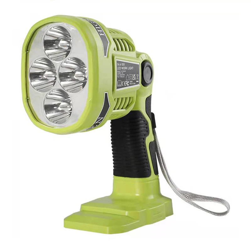 Imagem -02 - Led Alarme Luzes de Trabalho Lanterna Elétrica Tocha Spotlight Carro Lâmpada para Ryobi Ferramentas Elétricas 14.4v 18v Lítio Níquel um Mais Bateria