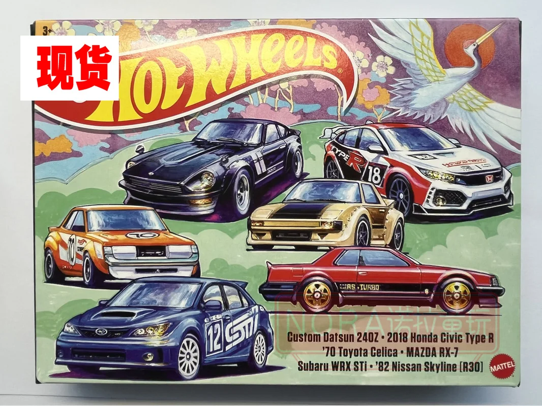 

Genuine Hotwheels Jdm Six Car Set - Limited Edition Alloy Car Models Japanese Historical Cherry Blossom Theme Toy Vehicles Gifts