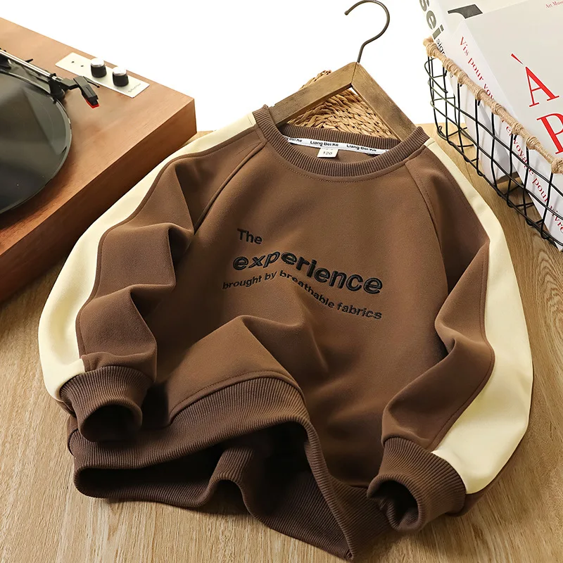 IYEAL  2025 Spring and Autumn New Boys' Sweatshirt Children's Long Sleeve Round Neck Sweatshirt Fashion Boys' Top
