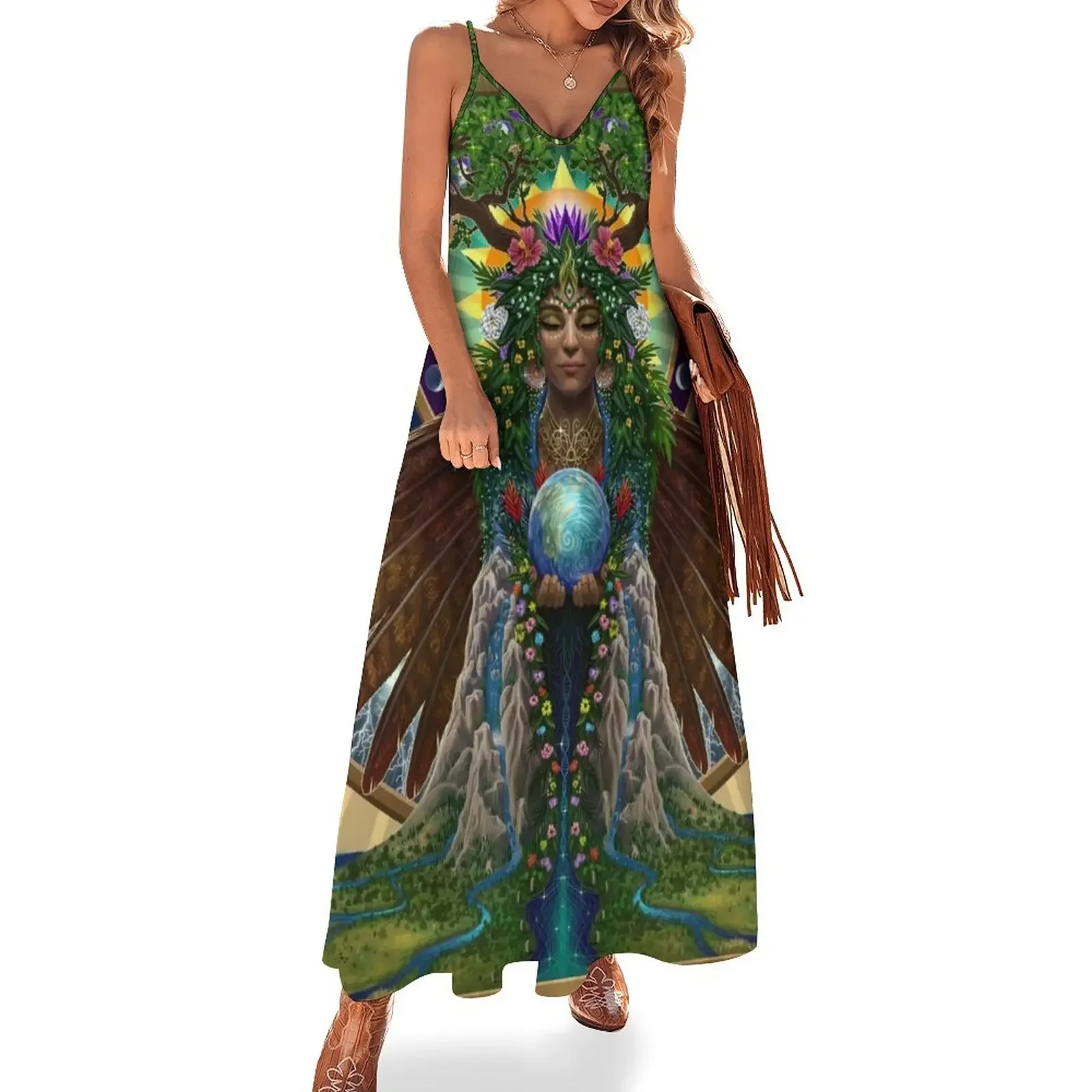 

Gaia: Sacred System Sleeveless Dress womans clothing dress for woman