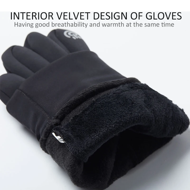 Guantes de invierno para ciclismo con pantalla táctil, impermeables, para deportes al aire libre, motocicleta, forro polar térmico cálido, correr,