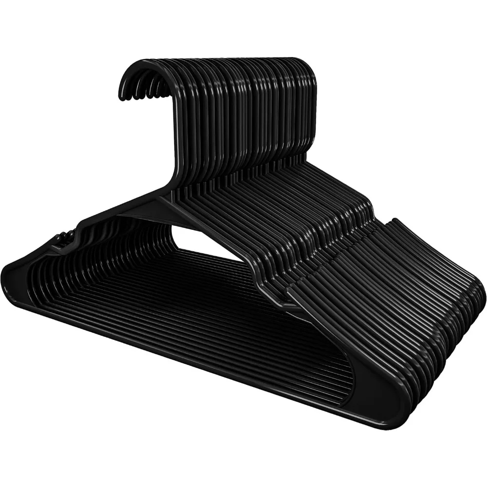 200 عبوة من الشماعات البلاستيكية الموفرة للمساحة - شماعات ملابس قوية ومتينة لتنظيم الخزانة المثالية وحلول التخزين