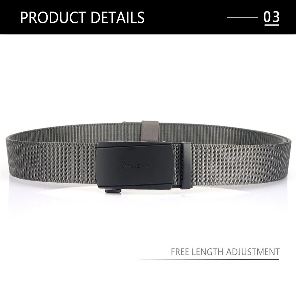 TUSHI New Tactical Belt Metal Automatic Buckle Quick Release Belt Alloy Casual Tooling Training Belt Men's Trousers Outdoor Belt