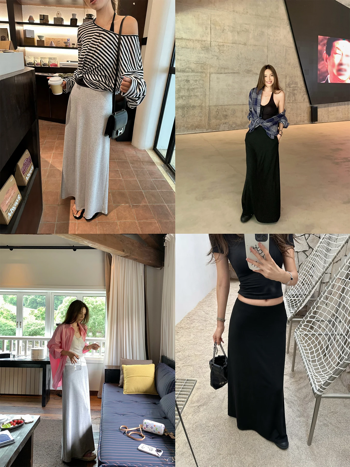 

NanaByNana Элегантная вязаная черная юбка-трапеция для женщин, весна-лето, облегающая, с высокой талией, комфортная, в форме зонта