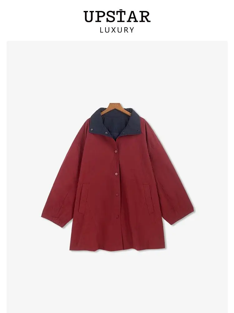 

Жилетка женская Linda Sister, осенне-зимняя, красная, модная, свободного кроя, повседневная, модель 5WFY08, средней длины, на одной пуговице