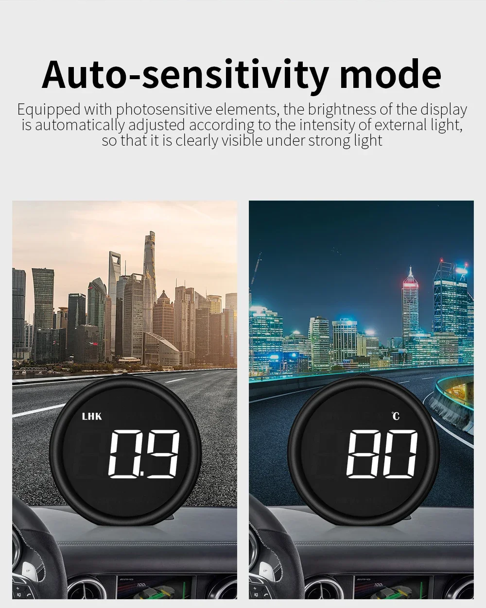 Auto-Tachometer B1 OBD2 Bordcomputer HUD OBD II Digitales Head-Up-Display mit Alarm KMH Elektronikzubehör – Detail 10