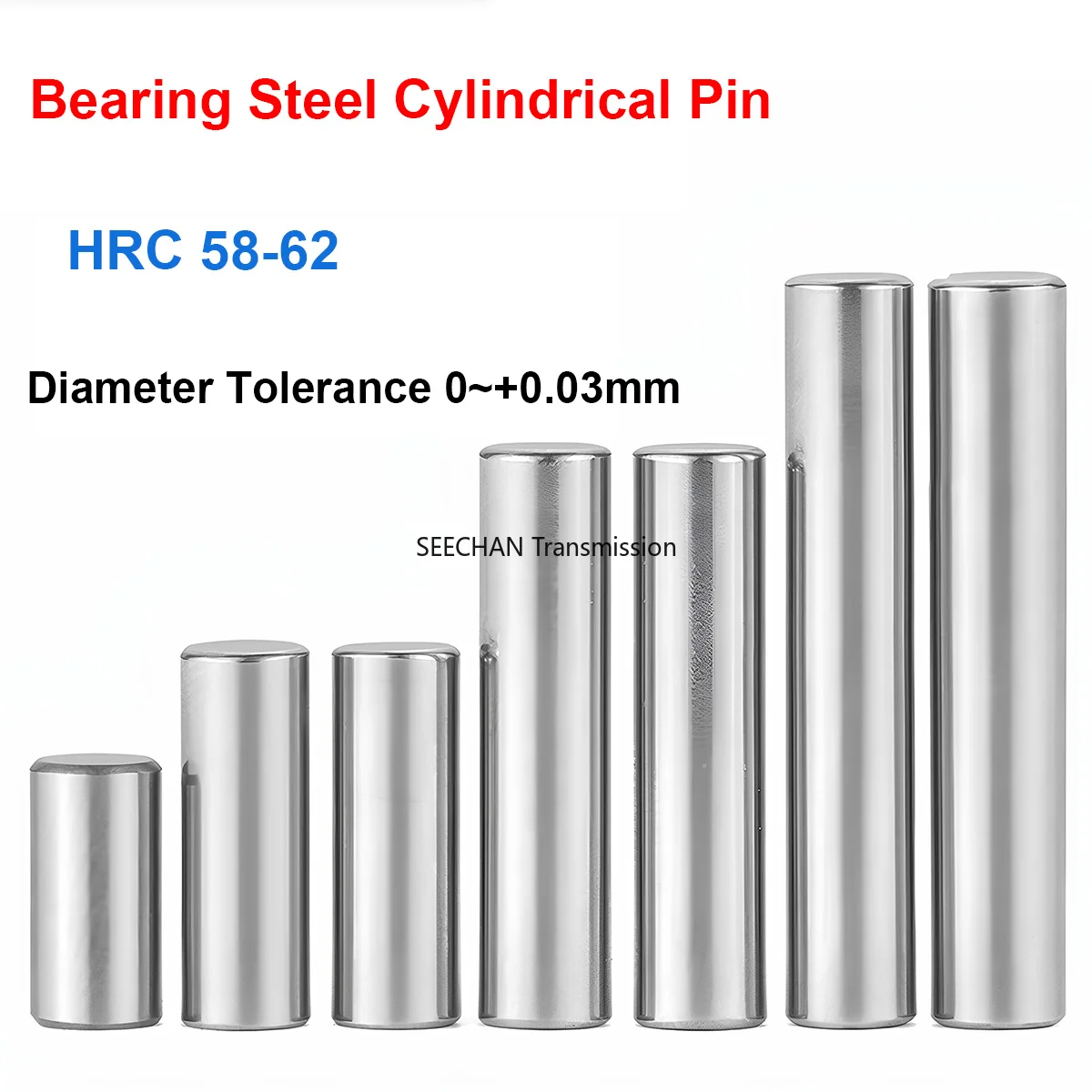 HRC62 Bearing Steel Solid Cylindrical Dowel Pins M1 M1.5 M2 M2.5 M3 M3.5 M4 M5 M6 High Hardened Locat Fixed Parallel Pin