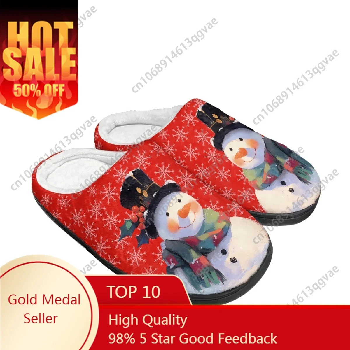 

2025 New Arrival Winter Christmas Cute Snowman Home Cotton Slippers Mens Womens Teenager Plush Bedroom Keep Warm Custom Slipper