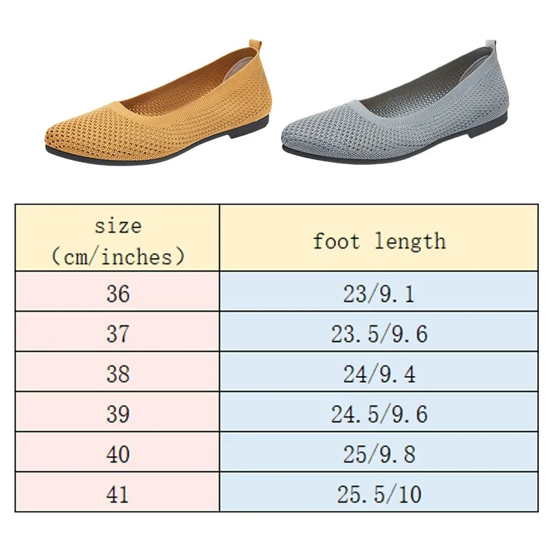 Women Flat Shoes Knitted Loafers Soft Sole Lightweight Breathable Slip on Women Casual Shoes Walking Ballet Women Flats view 3