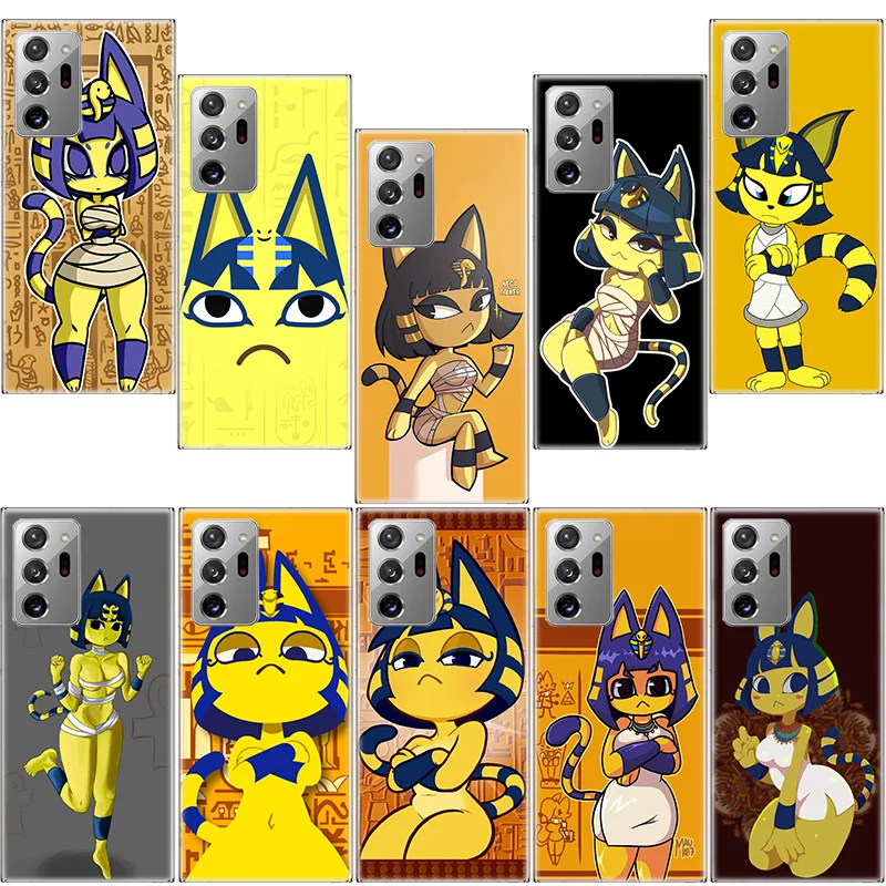 Cartoon Cut Ankha Egypt Cat Phone Case For Samsung A15 A25 A35 A55 A10 A20S A30S A50S A70S A71 A51 A41 A31 A21 A11 Galaxy A20E A