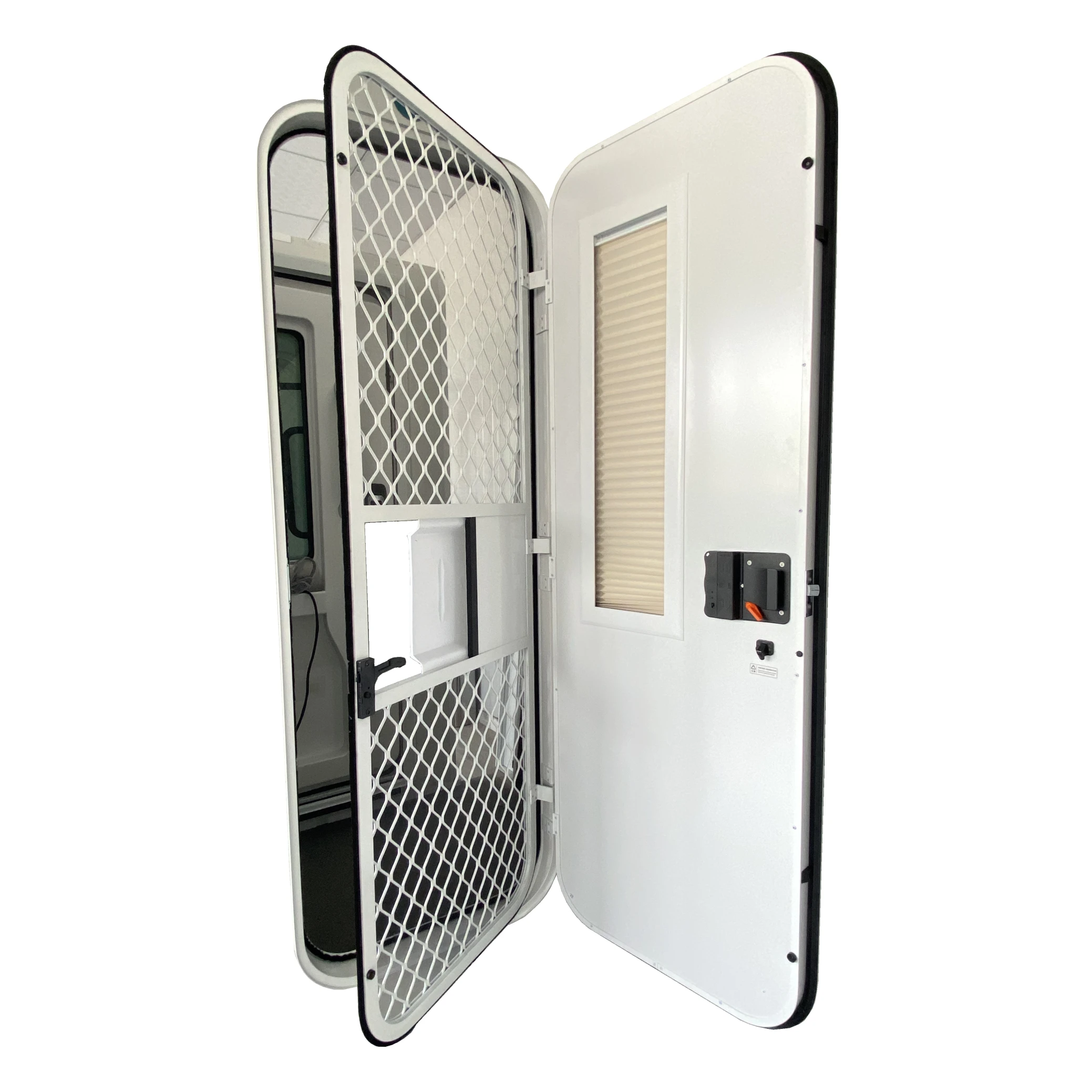 تخصيص حجم قافلة متنقل RV سبائك الألومنيوم لوحة دخول الباب مع باب قفل بكلمة مرور #5