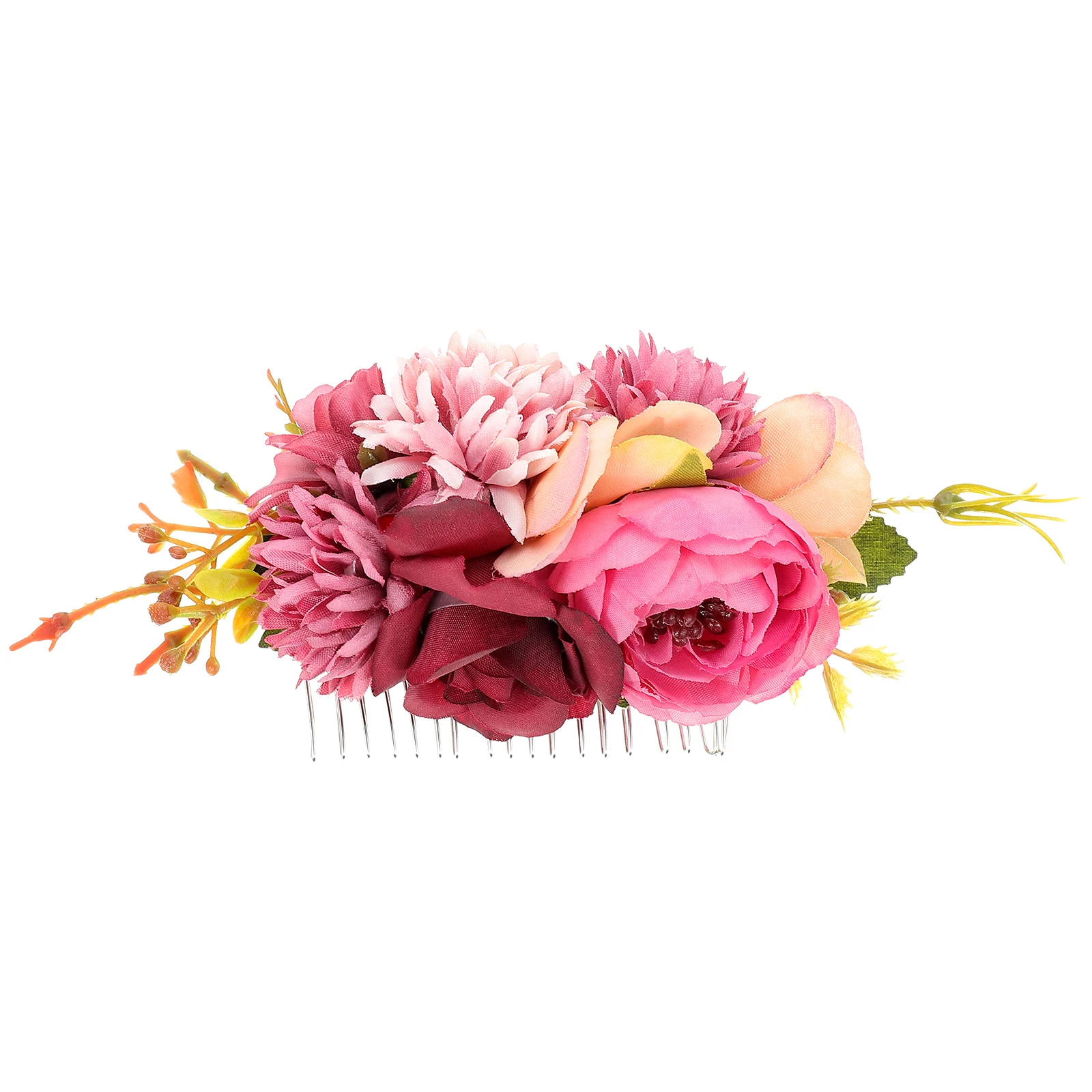 

Elegant Flower Design Hair Comb Bridal Headdress Exquisite Floral Headpiece Wedding Prom Birthday Party Decoration Cloth Metal