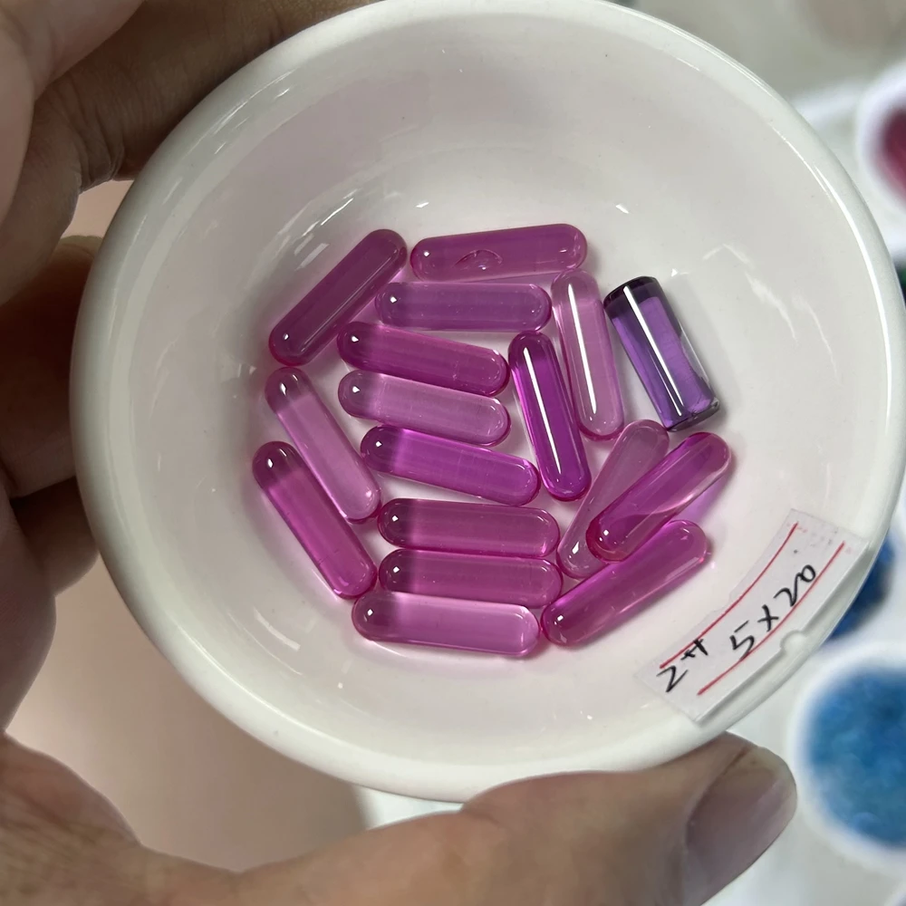 

Meisidian Cylinder Stone New Size 6x15mm Beads Lab Created Grown Red Ruby Pink Sapphire