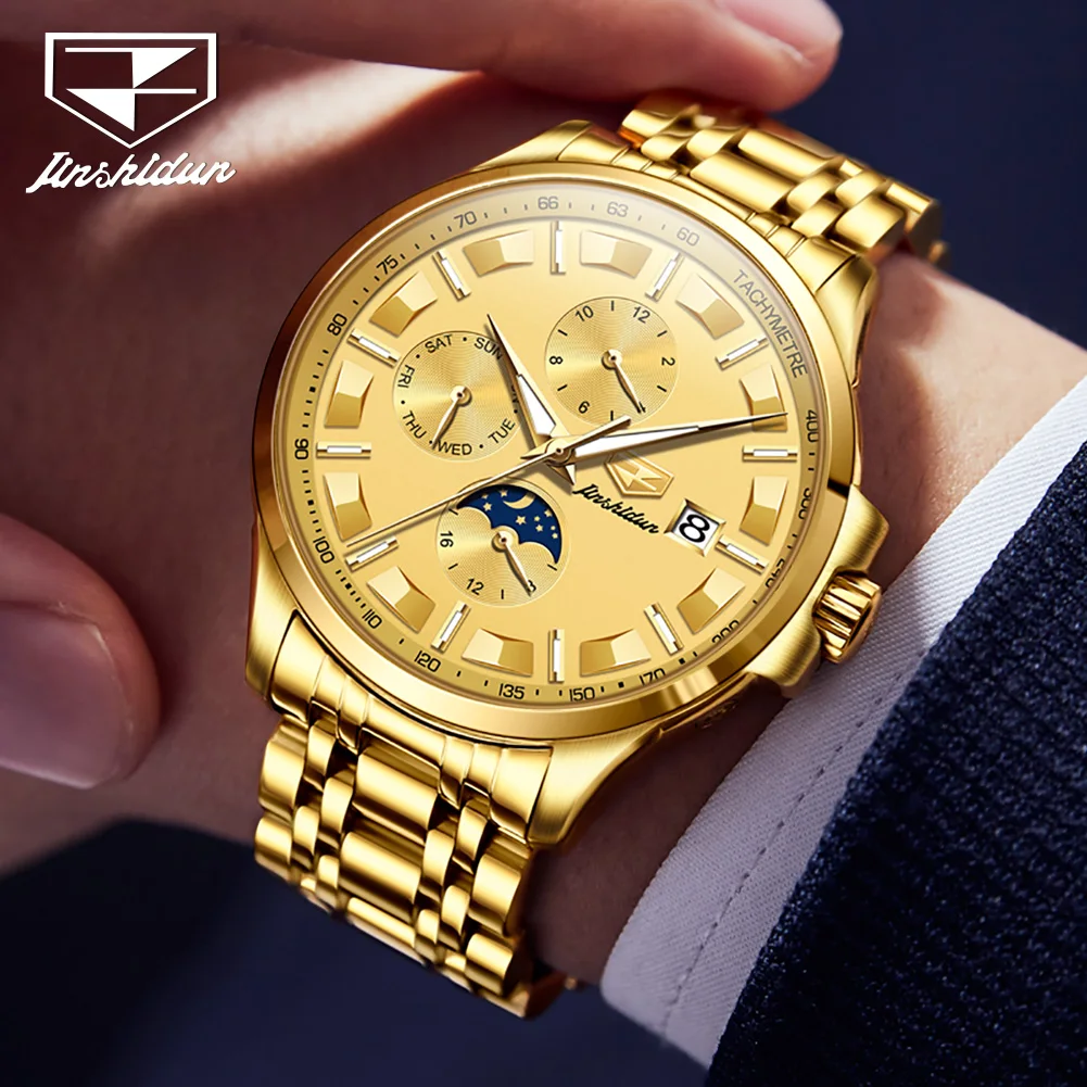 JSDUN 8941 Luxury Brand Men's Watch High Quality 44mm Large dial Waterproof Stainless Steel Watch Automatic Mechanical Men Watch