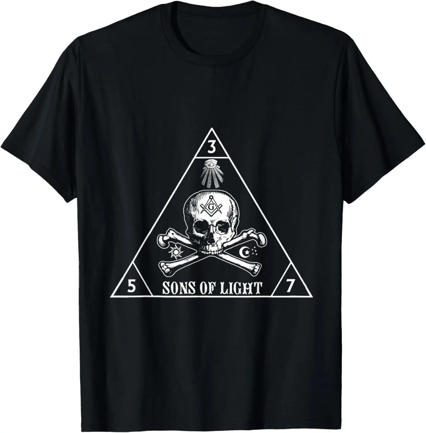 Masons Sons Of Light 357 Skull & Bone Masonic Father's Day T-Shirt