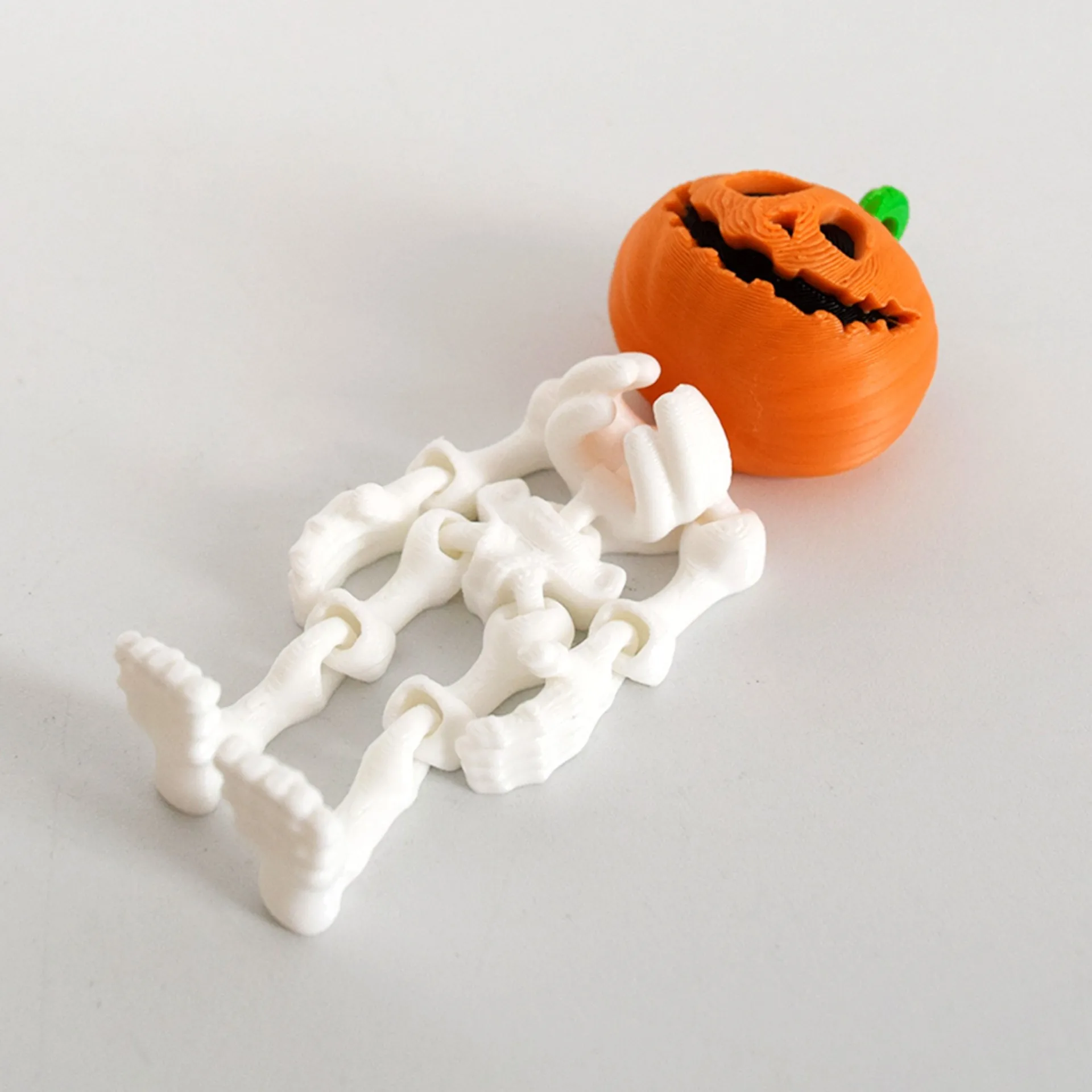 محاكاة اليقطين الهيكل العظمي رجل لعبة تمثال ثلاثية الأبعاد الطباعة لعبة المفاصل الحرة المنقولة مضحك الإجهاد الإغاثة عمل الشكل لعبة الهالوين #4