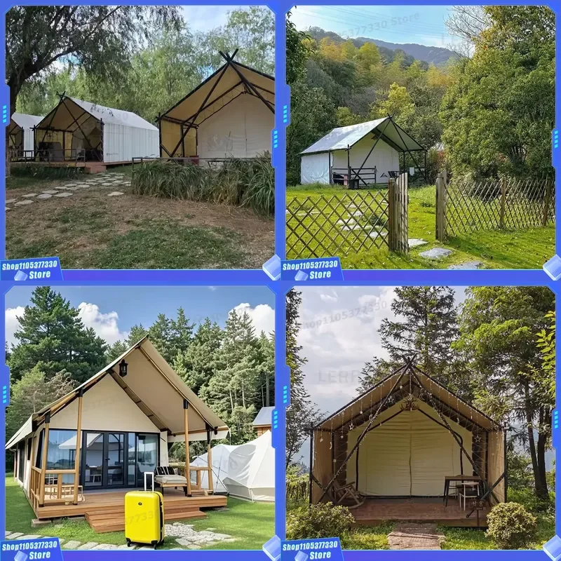 HAOTEER Overlanding Nomad Glamping Tent Steel Frame Optional Insulated Liner Wooden Floor-7m Double Oxford Cloth Waterproof