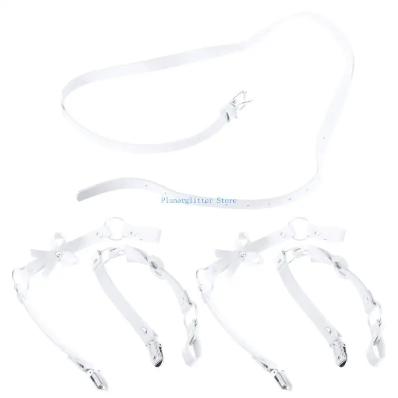 652B مشبك معدني أربطة للنساء حزام رباط خصر قابل للتعديل من جلد البولي يوريثان #6