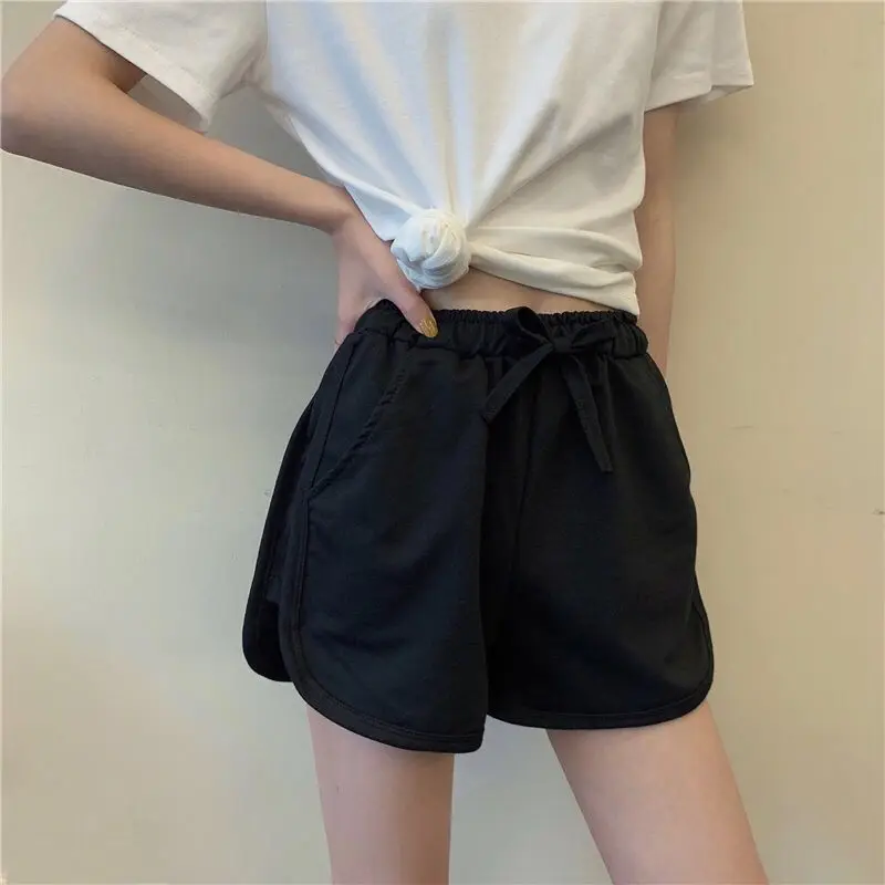 Jeans shorts für Frauen sexy hohe Taille solide amerikanischen Stil dehnbare hot sweet Streetwear einfache All-Match Sommer rote Damen