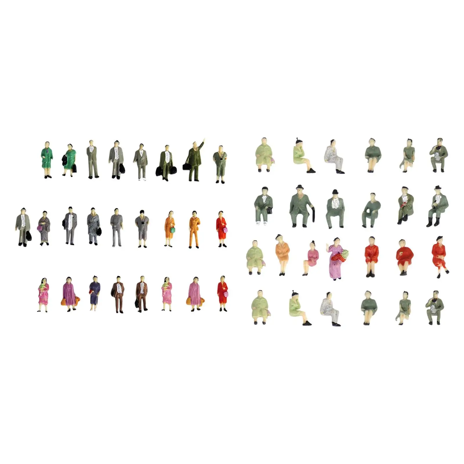 25x HO Scale 1:87 Figures for Model Train And Street Scenes, Miniature People Accessories