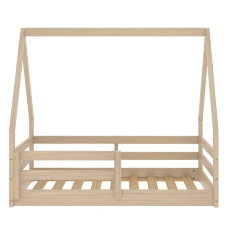 Nursery Furniture Custom Natural Toddler Bed Crib Unfinished Painted Finish Solid Wood Toddler Floor Bed Frame