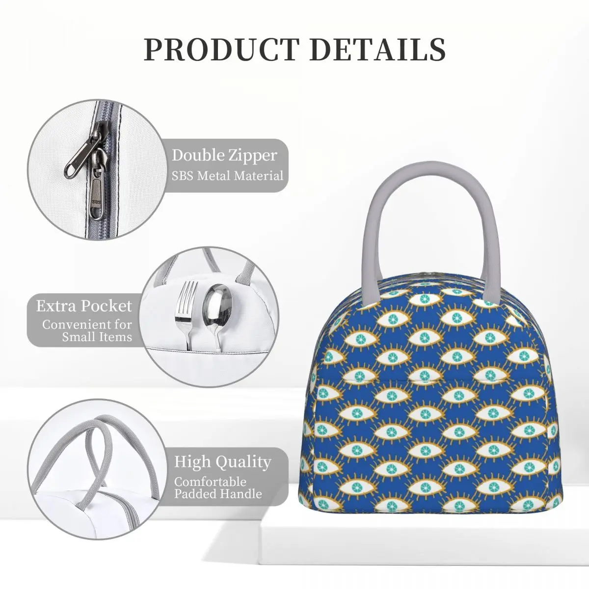 Eyes Don Thermal Insulated Lunch Bags for School Portable Bento Box Cooler Thermal Lunch Boxes