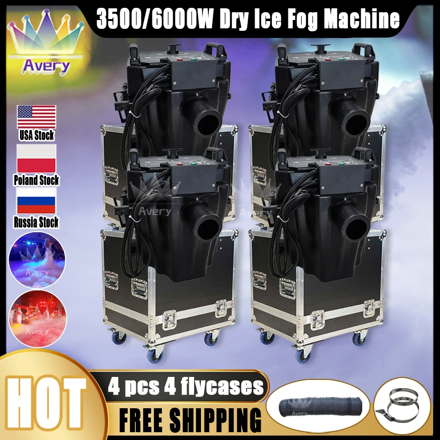 

0 Tax 4Pcs 3500w Dry Ice Machine Stage Effect Dry Ice Fog Machine Low Lying Fog Machine For Wedding Events DJ Stage Show