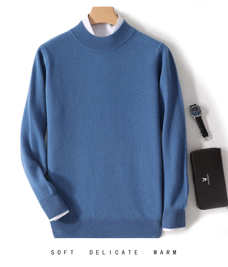 

Real 100% Sheep Wool Basic Clothes 2025 Autumn Winter Classic O-Neck Soft Cashmere Wool Sweater Long Sleeve Male Knit Clothes