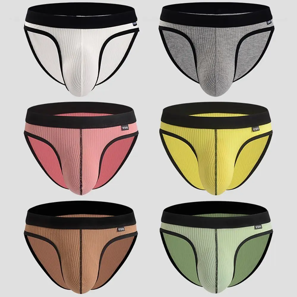 

Sexy Cotton Sexy Bondage Panties Black Grey White Solid Color Thongs Low Waist U-shaped Sleepwear Men