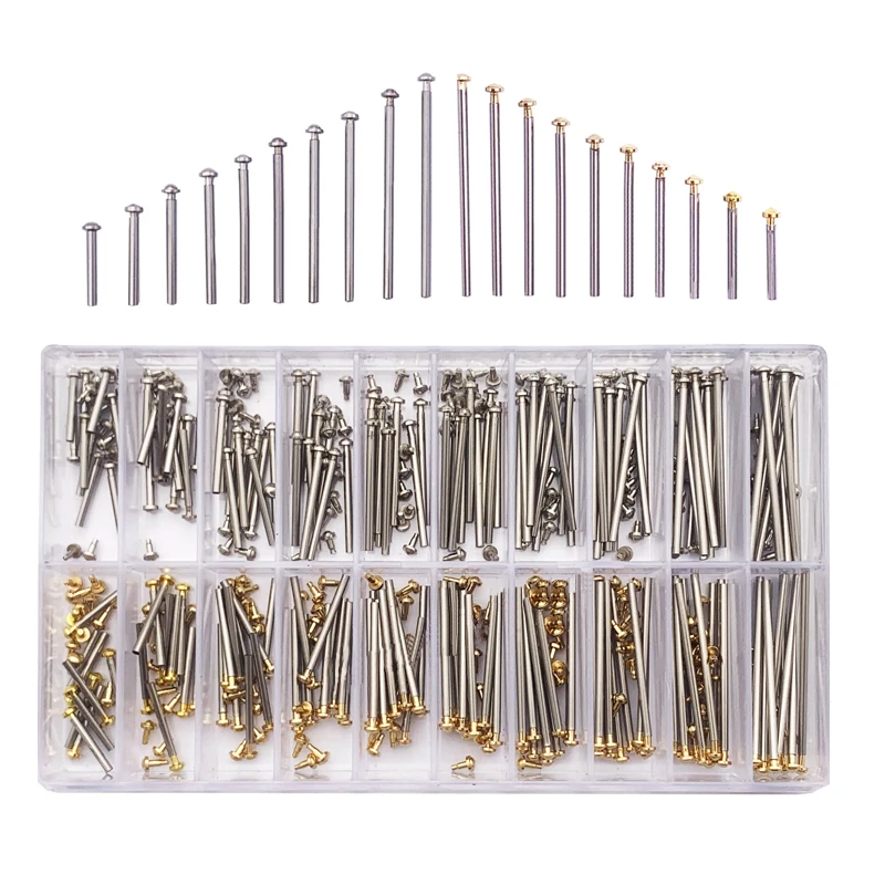 Edelstahl-Uhrenarmband, Federsteg, Verbindungsstifte, Reparaturwerkzeug, Uhrenteile, Kabelschraube, Größe 10–28 mm/8 mm–27 mm