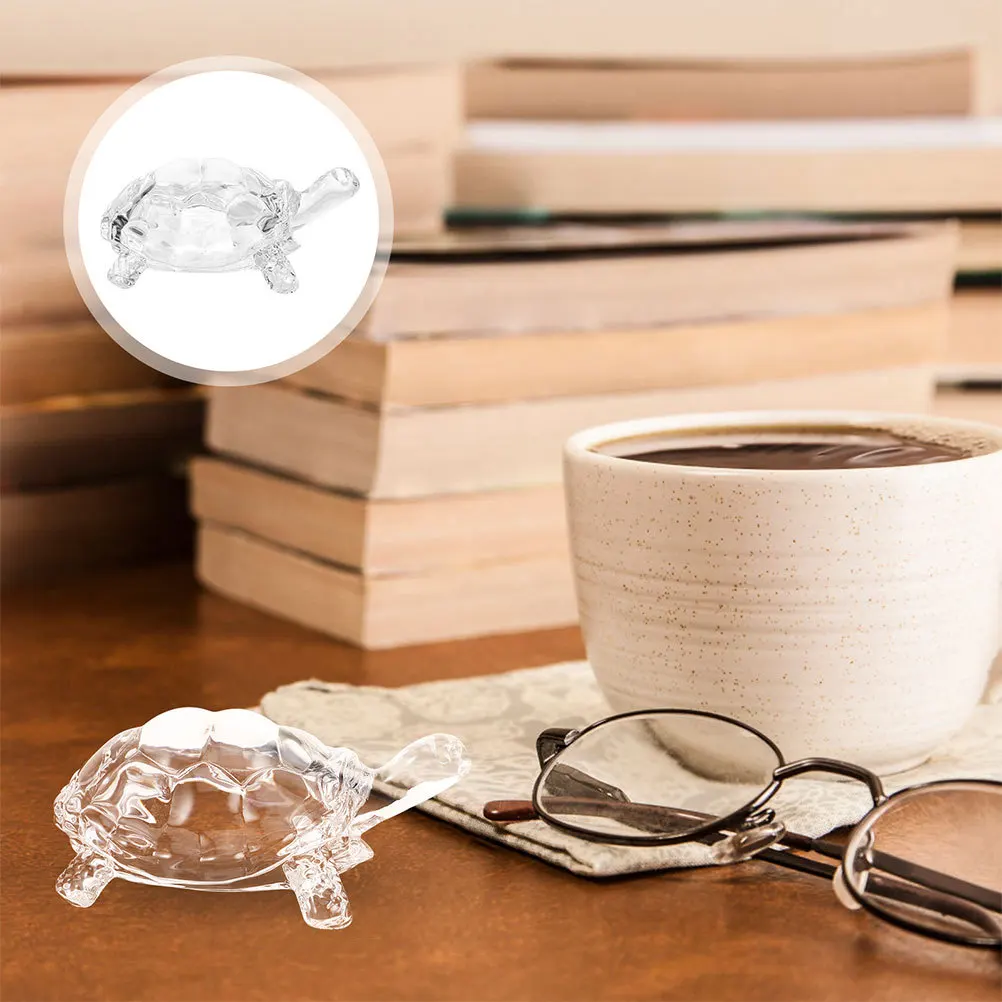

2Pcs Crystal Turtle Ornaments Exquisite Glass Craftsmanship Home Decor Prosperity Wealth Room Office