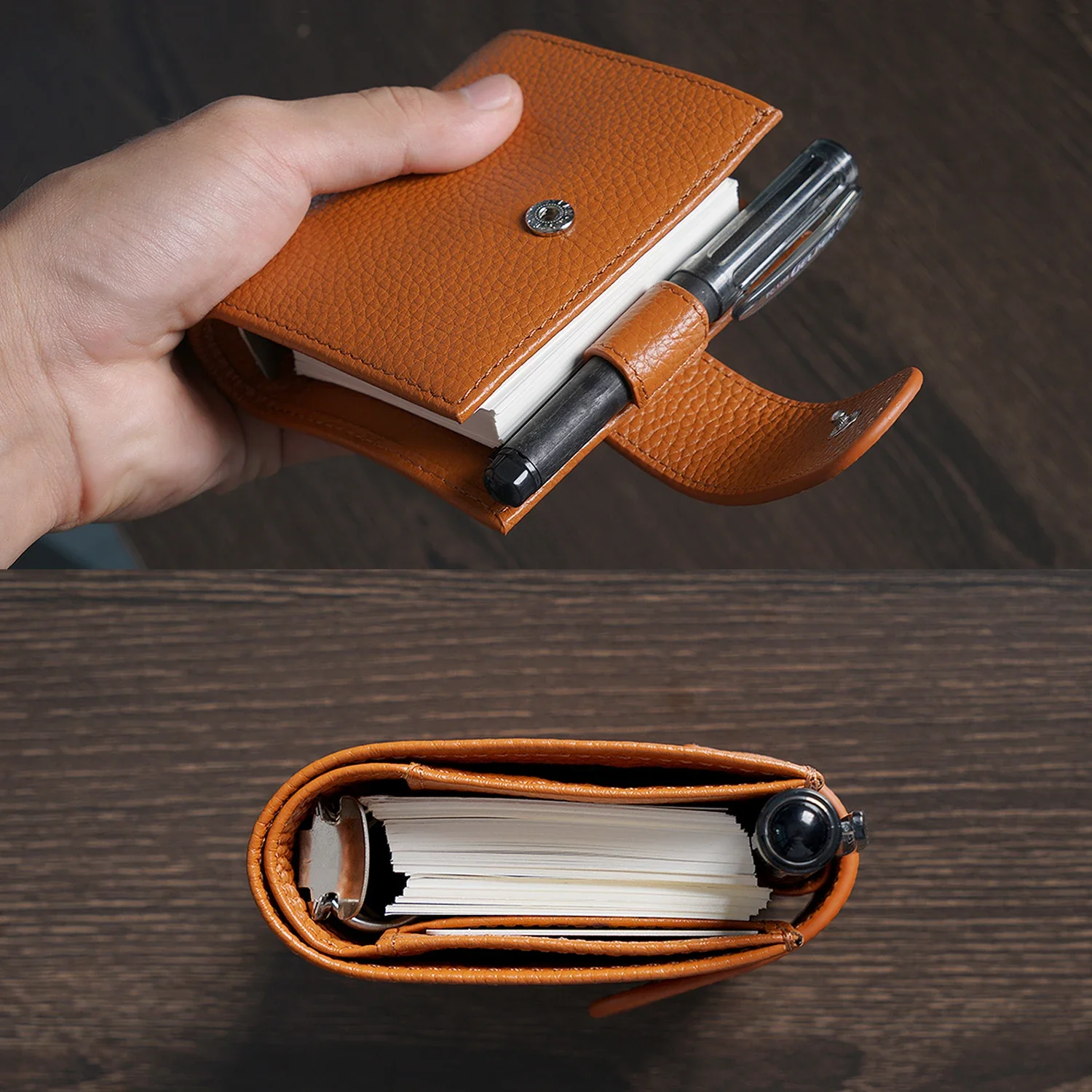 Limited Imperfec Moterm Regular A9 Size Rings Planner Pebbled Grain Cowhide 3-hole Mini Rings Notebook with 19MM Ring Organizer