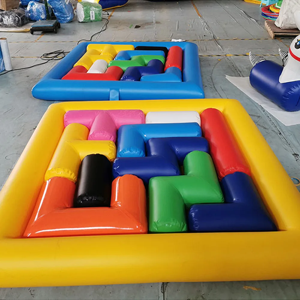 Outdoor InflatableTetris Fun Warm Up Game Team Competition Carnival Game oy Props Inflatable Sports Game free ship