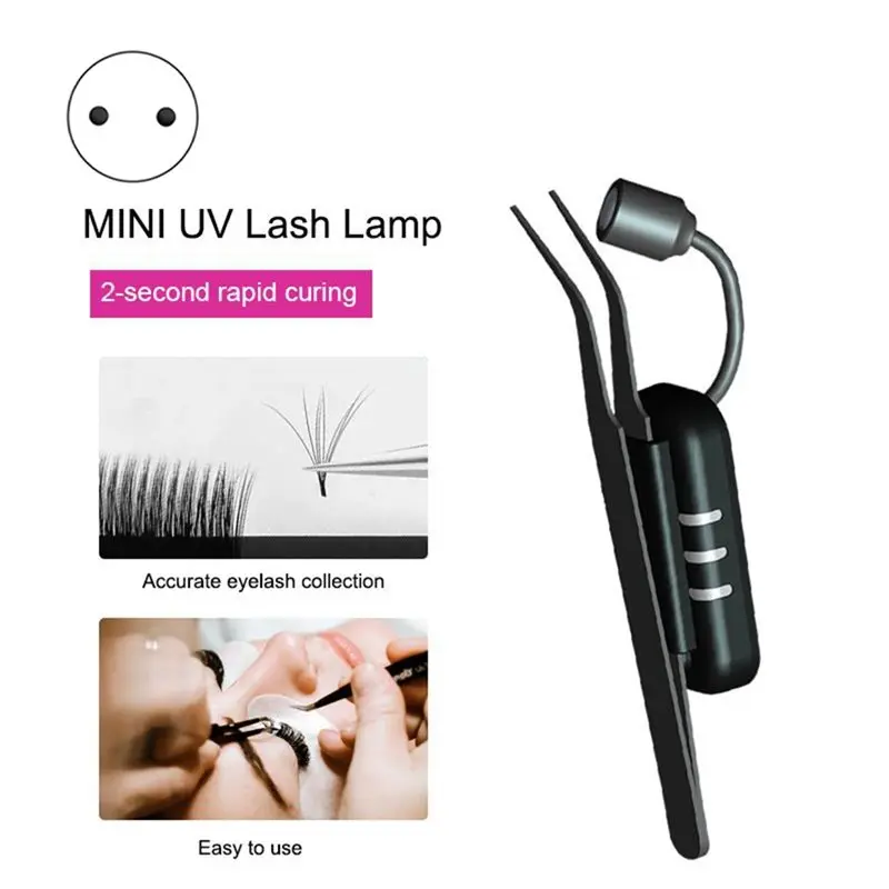 Touch Switch UV Led Light Eyelash Tweezers Eyelash Extension Light Lamp Lash Extension Glue Fast Curing EU Plug