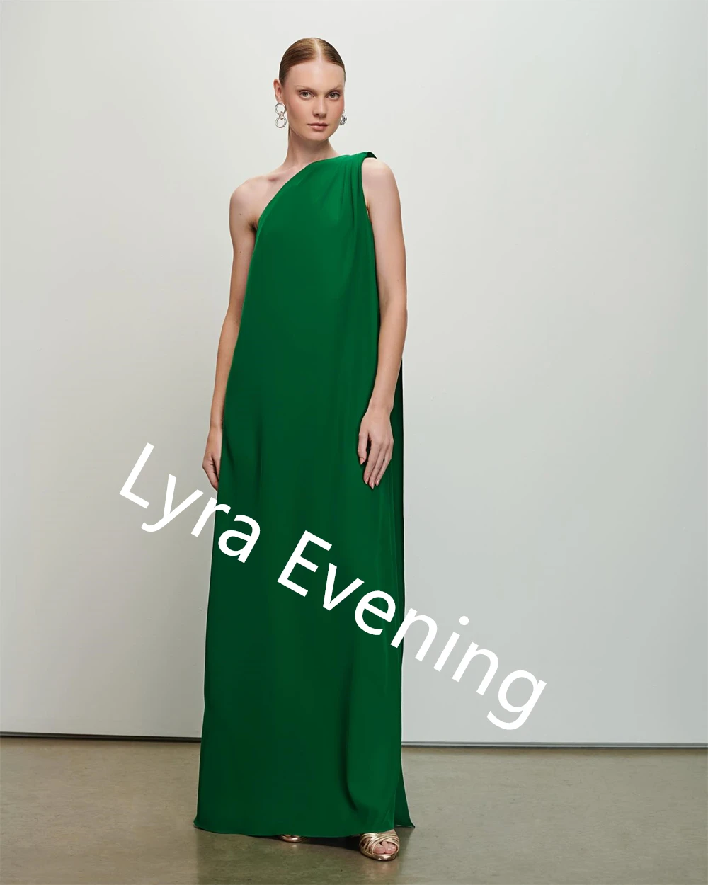 사용자 정의 현대 녹색 저지 이브닝 드레스 한 어깨 민소매 파티 드레스 패션 vestido 드 페스타 고품질 공식