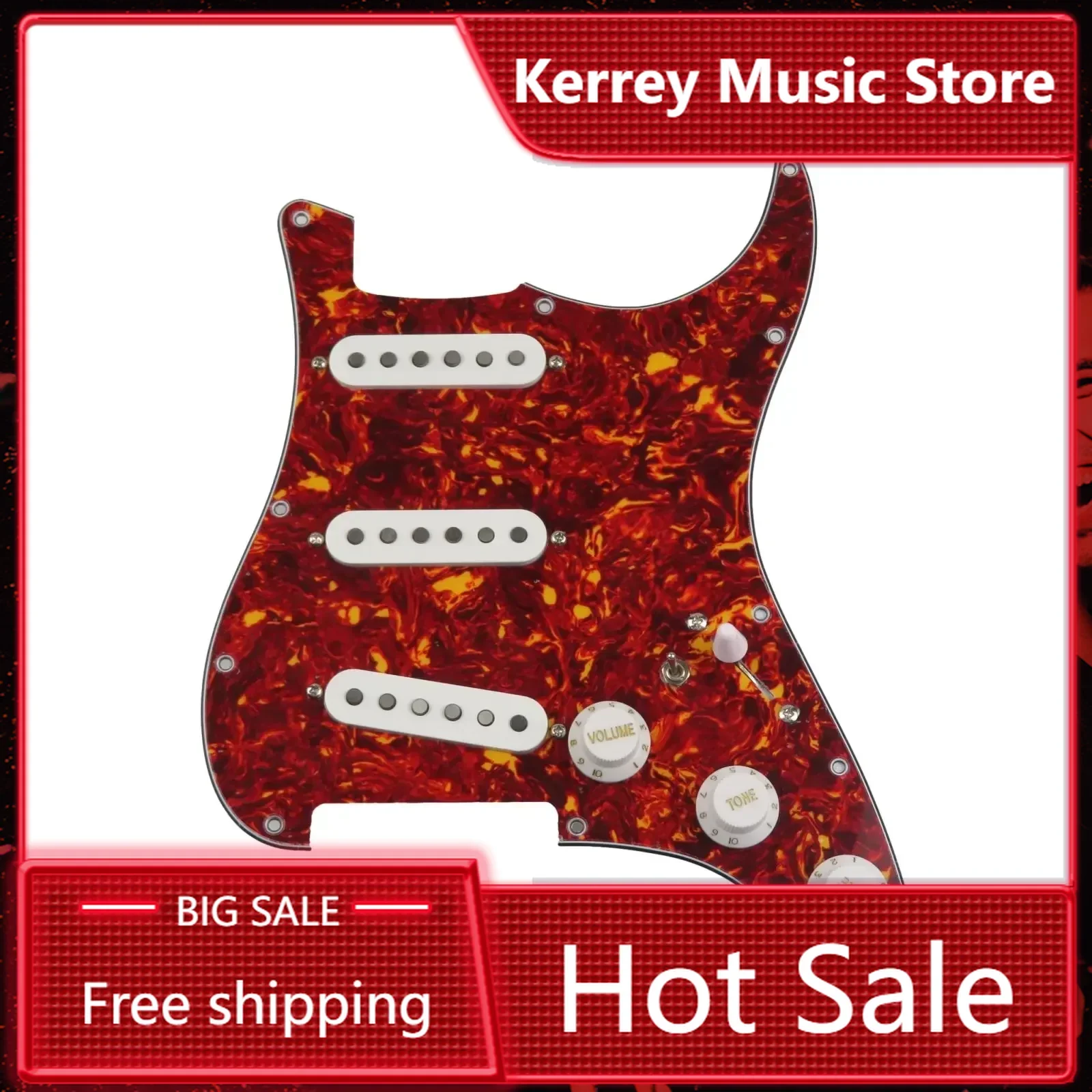 

Loaded Prewired Guitar Pickups SSS 60s Style single coils Alnico 5 Pickups 7-Way wiring pickguard