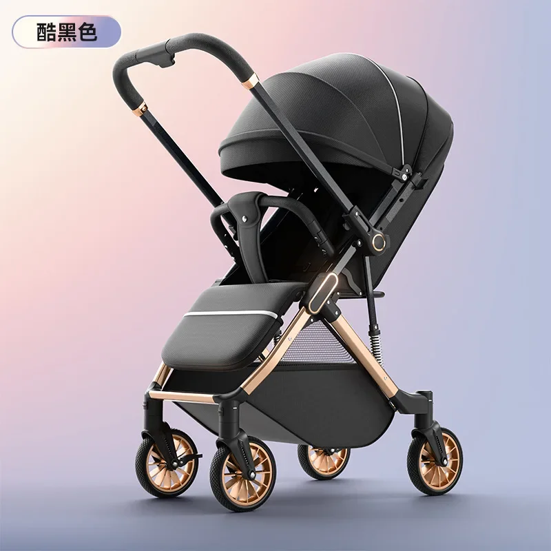 

Baby Stroller High View Can Sit or Lie Down Two-way Shock-absorbing Foldable Portable Newborn Baby Stroller Baby Stroller