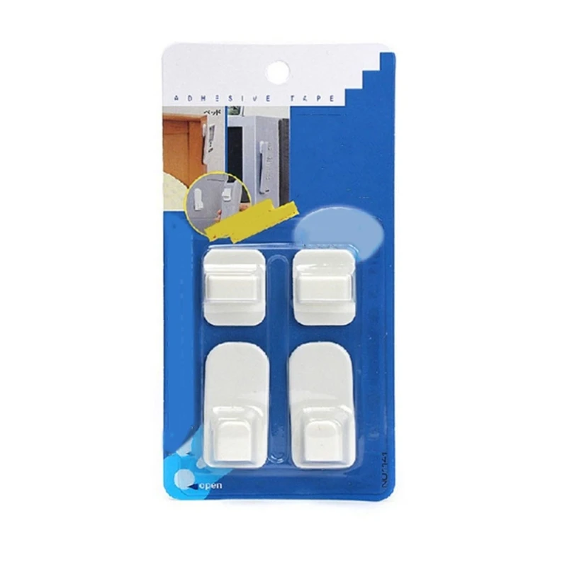 Colgador Control remoto para montaje en pared, juego ganchos plástico autoadhesivos, 4 Uds., soporte para mando a