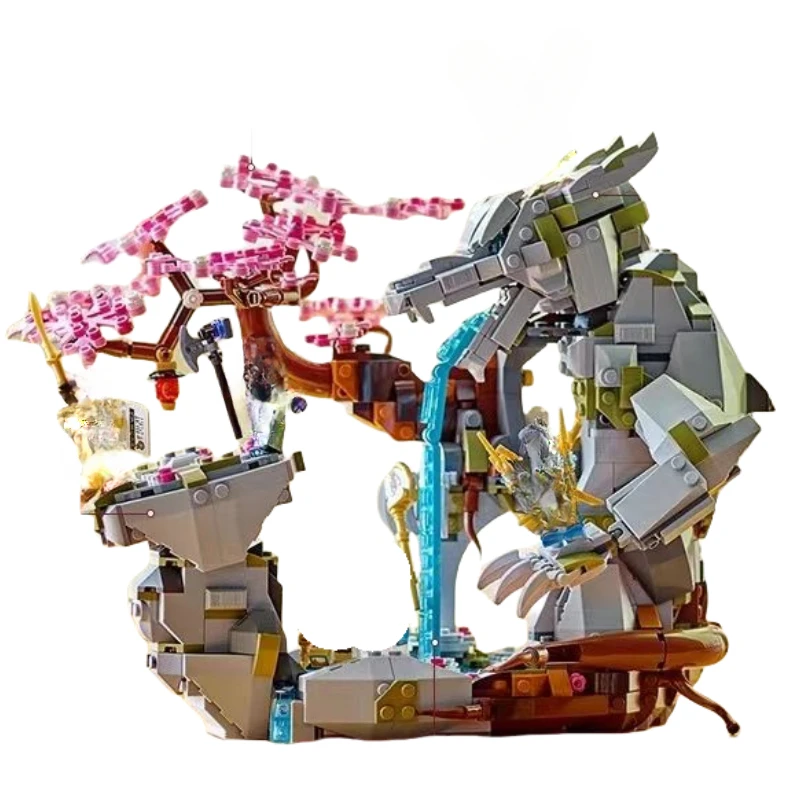 71819 Stone Dragon Building Blocks Children's Educational Puzzle Toy Ornament Boys Holiday Gift Hobby Collection