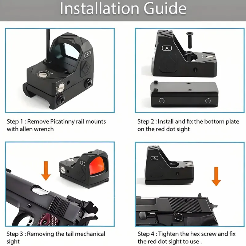 Mini Red Sight Shake Awake Optic Sight للبندقية والمسدسات والمسدسات 2MOA، 12 نطاق تعديل السطوع بنقطة حمراء، #2