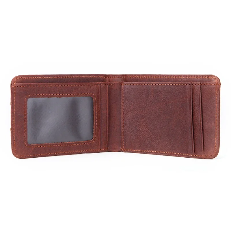 New Casual Genuine Leather Small Wallet For Men Male Slim Purse Man Credit Card Holder Mini Pocket Money Bag 4 Colors