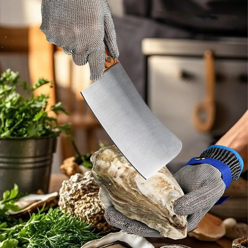 Safety Gloves Cut Resistant Household Finger Protector Wire Metal Gloves Multipurpose Breathable Fish Oyster Shucking Tool With