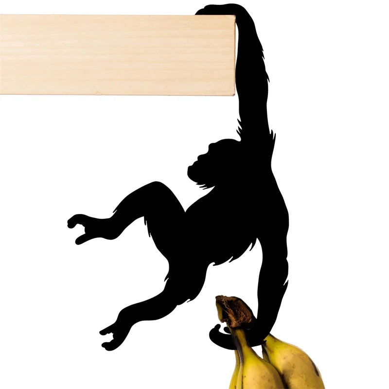 Ganchos de porta de parede da cozinha cabide chave em forma de macaco gancho de equilíbrio de banana decoração sob o armário pendurado organizador ganchos