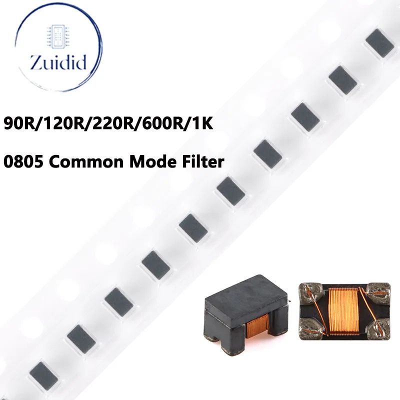 50/10pcs 0805 SMD Common Mode Filter SMT Common Mode Choke Inductance Inductor 90R/120R/220R/600R/1K ohm 25% 100mhz Transformer