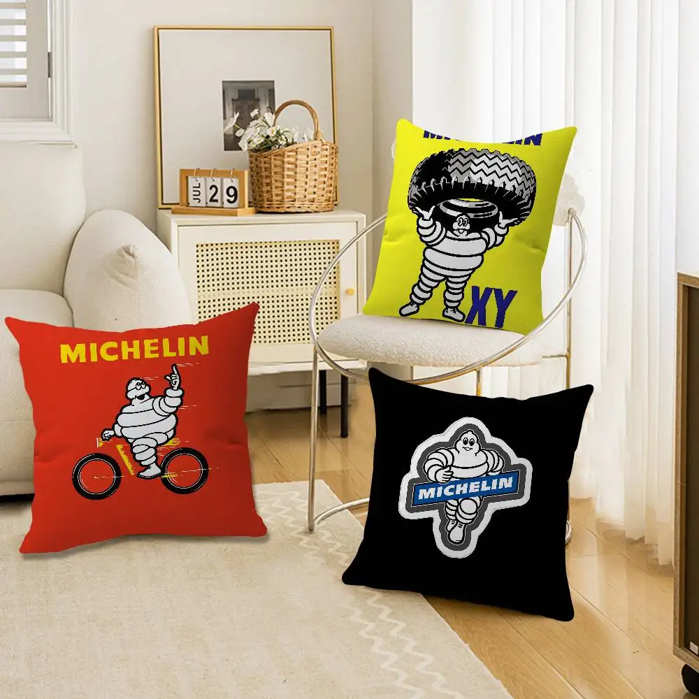 Classic Cut M-Michelin Logo Pillow Anime Pillow Sofa Bed Head Pillow Cover Cushion Cover 45x45 Cm Fashion
